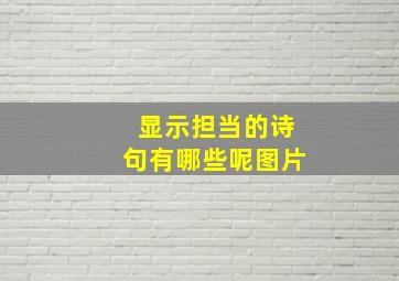 显示担当的诗句有哪些呢图片