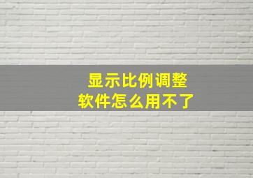 显示比例调整软件怎么用不了