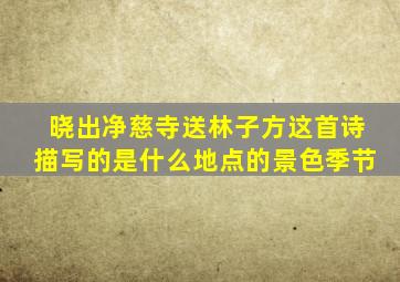 晓出净慈寺送林子方这首诗描写的是什么地点的景色季节