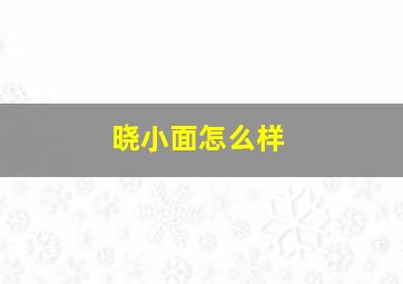 晓小面怎么样