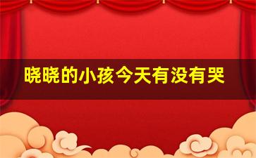 晓晓的小孩今天有没有哭