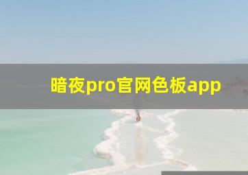 暗夜pro官网色板app