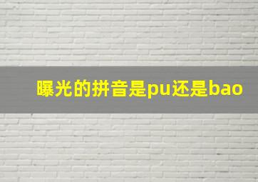 曝光的拼音是pu还是bao