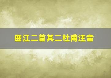 曲江二首其二杜甫注音