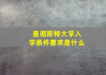 曼彻斯特大学入学条件要求是什么