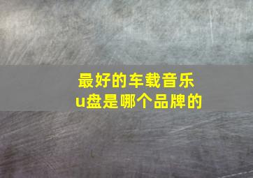 最好的车载音乐u盘是哪个品牌的