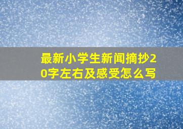 最新小学生新闻摘抄20字左右及感受怎么写