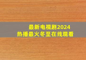 最新电视剧2024热播最火冬至在线观看