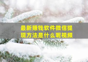 最新赚钱软件微信提现方法是什么呢视频