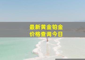 最新黄金铂金价格查询今日