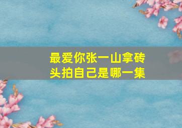 最爱你张一山拿砖头拍自己是哪一集