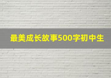 最美成长故事500字初中生