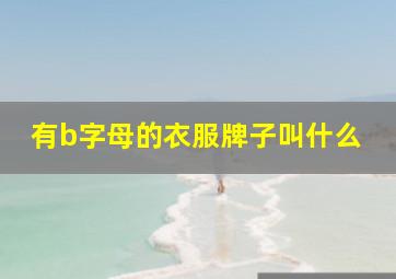 有b字母的衣服牌子叫什么