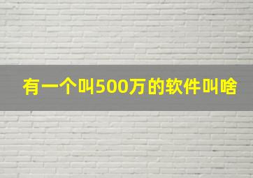 有一个叫500万的软件叫啥