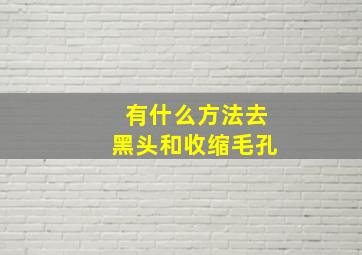 有什么方法去黑头和收缩毛孔