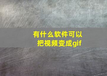 有什么软件可以把视频变成gif