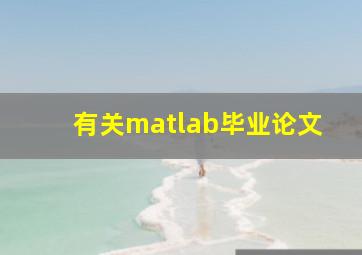 有关matlab毕业论文