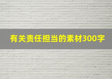 有关责任担当的素材300字