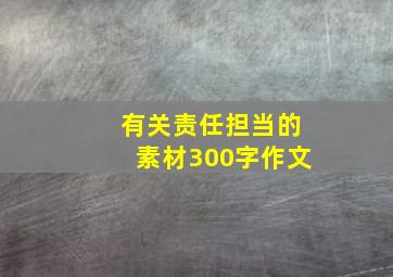 有关责任担当的素材300字作文