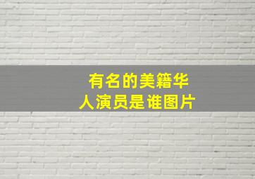 有名的美籍华人演员是谁图片