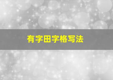 有字田字格写法