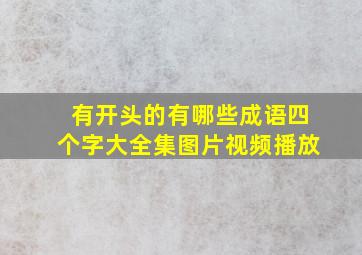 有开头的有哪些成语四个字大全集图片视频播放