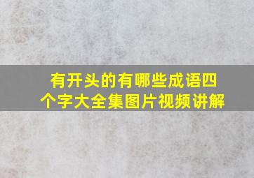 有开头的有哪些成语四个字大全集图片视频讲解