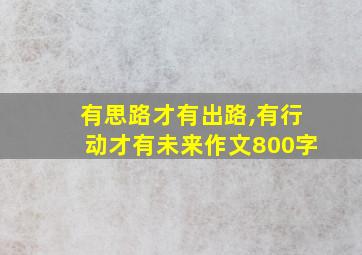 有思路才有出路,有行动才有未来作文800字