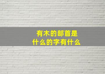 有木的部首是什么的字有什么