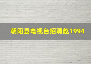 朝阳县电视台招聘赵1994