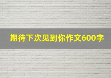 期待下次见到你作文600字