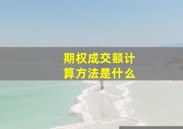 期权成交额计算方法是什么