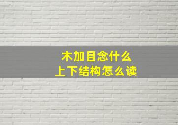 木加目念什么上下结构怎么读