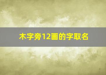 木字旁12画的字取名