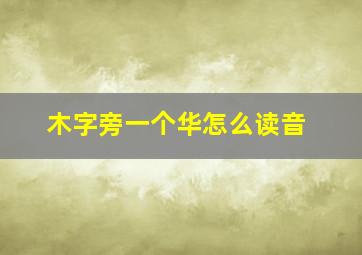 木字旁一个华怎么读音