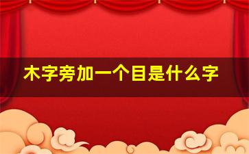 木字旁加一个目是什么字