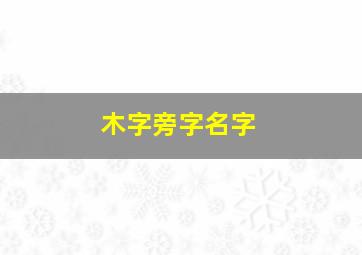 木字旁字名字