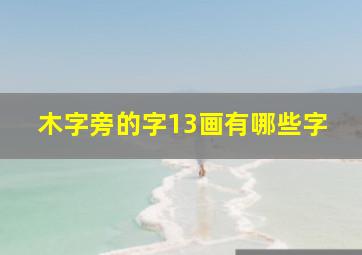 木字旁的字13画有哪些字