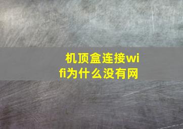 机顶盒连接wifi为什么没有网