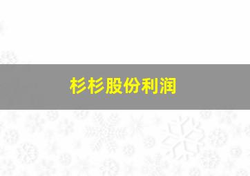 杉杉股份利润