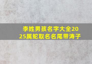 李姓男孩名字大全2025属蛇取名名尾带涛子