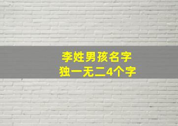 李姓男孩名字独一无二4个字