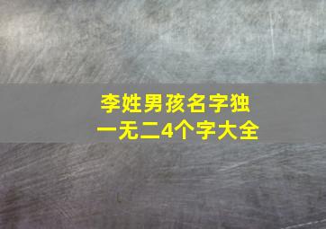 李姓男孩名字独一无二4个字大全