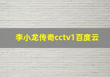 李小龙传奇cctv1百度云