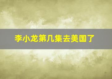 李小龙第几集去美国了