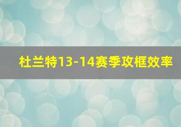 杜兰特13-14赛季攻框效率