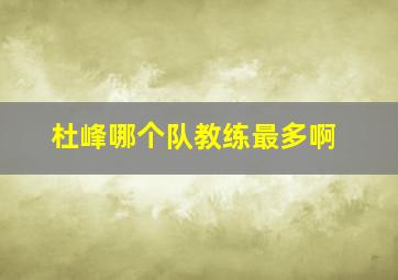 杜峰哪个队教练最多啊