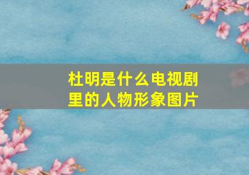 杜明是什么电视剧里的人物形象图片