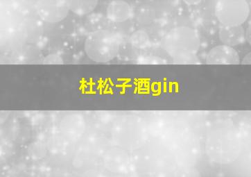 杜松子酒gin