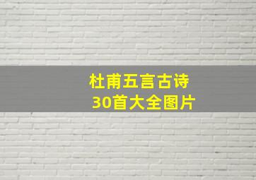 杜甫五言古诗30首大全图片